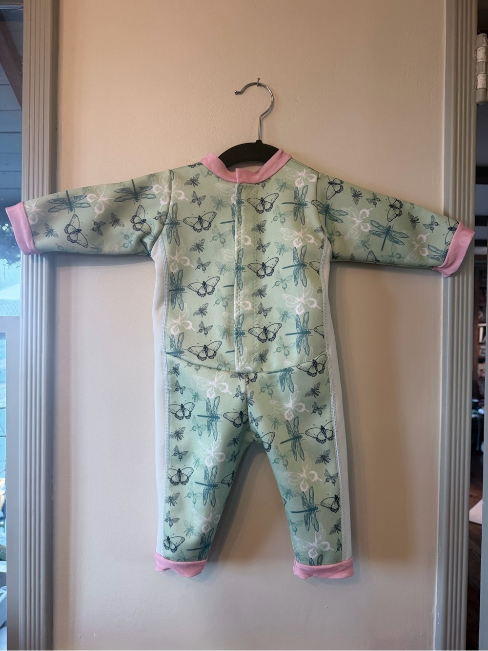 Thermal Swimsuit One Piece Warm by Splash About Kids Green Butterfly & Dragonfly - Picture 2 of 12